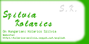 szilvia kolarics business card